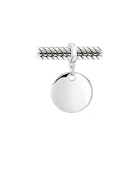 Bling Jewelry Initial Monogram Round Circle Disc Shape Dangle Bead Charm Sterling Silver European Bracelet