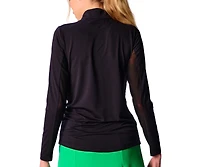 G Lifestyle Clothing Women's Long Sleeve Miock Neck Top Coral XSmall