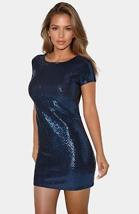 Bebe Women's Mini T-Shirt Disco Dot Dress
