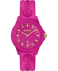 Versus Versace Men's Tokyo Silicone Date Quartz Pink Silicone Strap 42mm