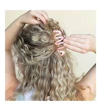 Large Wavy Claw Clip - Pink Squiggles