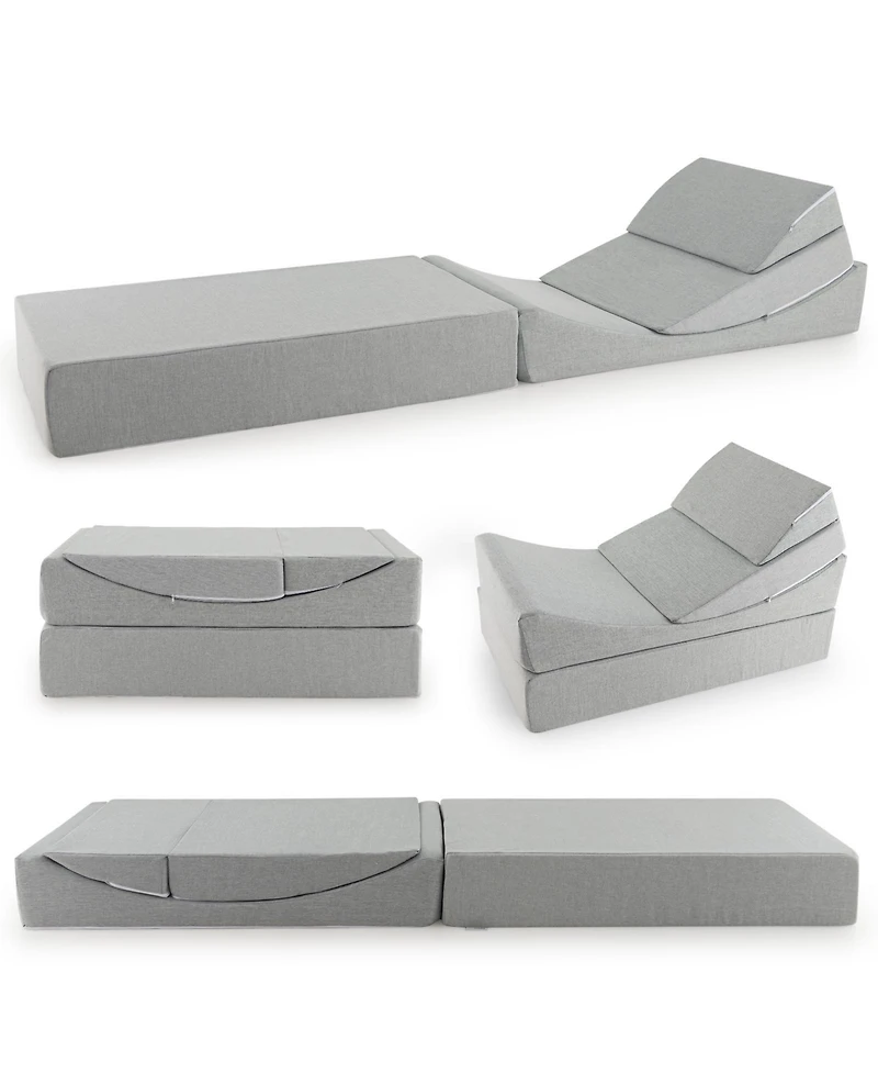 Sugift 4-in-1 Convertible Folding Sofa Bed with High-Density Foam