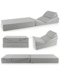 Sugift 4-in-1 Convertible Folding Sofa Bed with High-Density Foam