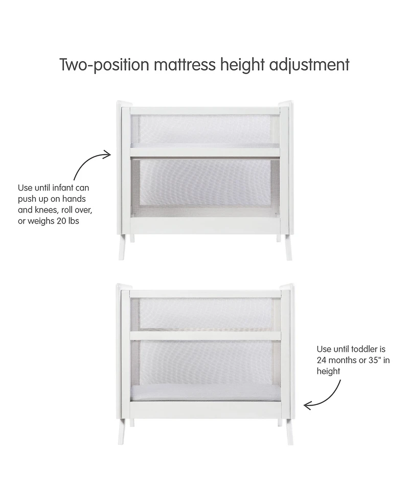 Halo Dream Inc. Breathable Mesh 2-in-1 Mini Crib - Greenguard Gold Certified