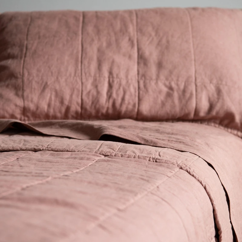 French Linen Quilted Sham Set