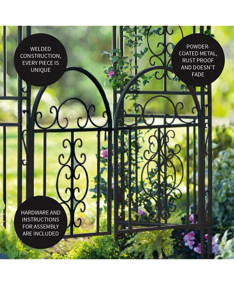 Montebello Iron Garden Arbor with Gate