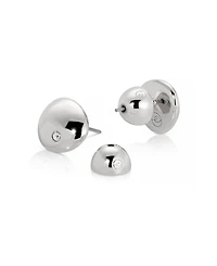 Ettika Polished Pebble Single Crystal Stud Earrings