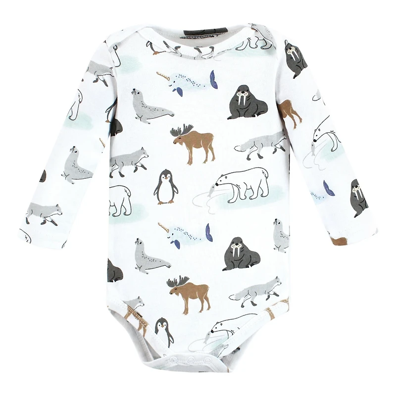 Hudson Baby Boys Cotton Long-Sleeve Bodysuits