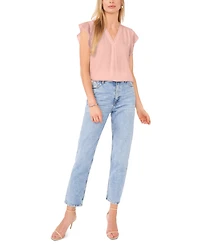 Vince Camuto Women's Embellished V-Neck Cap Sleeve Top
