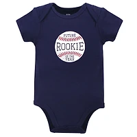Hudson Baby Girls Comfortable All-Cotton Bodysuit 3Pk