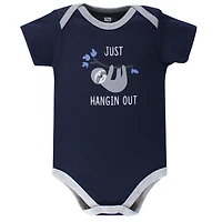 Hudson Baby Boys Cotton Bodysuits 5pk