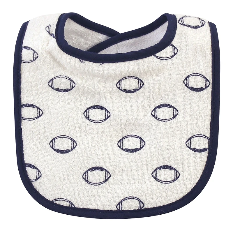 Hudson Baby Infant Boy Cotton Terry Bib and Burp Cloth Set 5pk