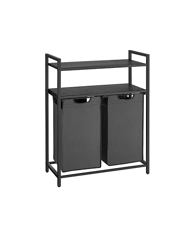 Slickblue Laundry Hamper, Sorter With 2 Pull-out And Removable Bags, Shelves, For Room