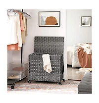 Slickblue Laundry Hamper With Wheels And 3 Removable Liner Bags