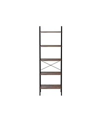 Slickblue 5-tier Bookcase, Plant Stand And Storage Rack Wood Look Accent Furniture With Metal Frame