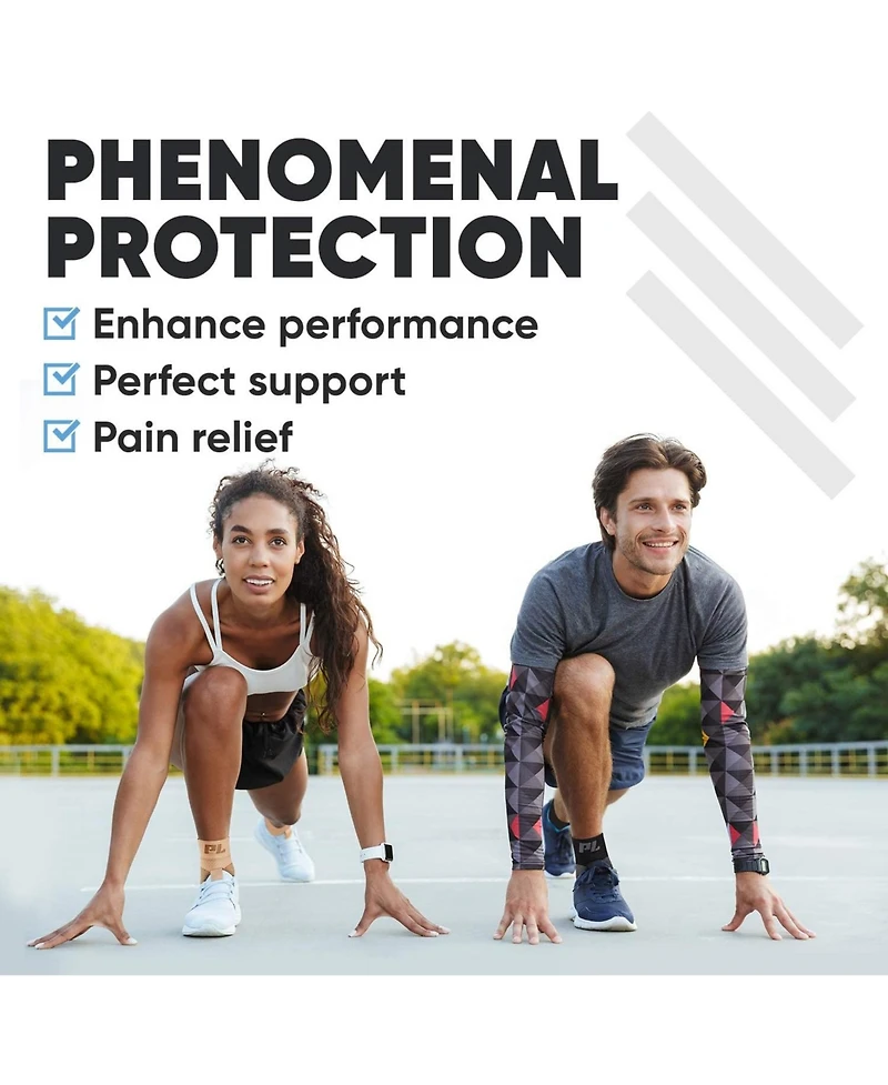 Powerlix Medium Orthopedic Feet Brace Women & Men: for Arthritis, Tendinitis - 2 Pair