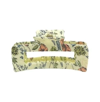 Large Rectangle Clip - Blue Floral