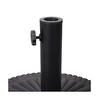 Keegan 19.25" Diameter Universal Sunburst Pattern Cement Patio Umbrella Base With Weatherproof Plastic Polymer Coating