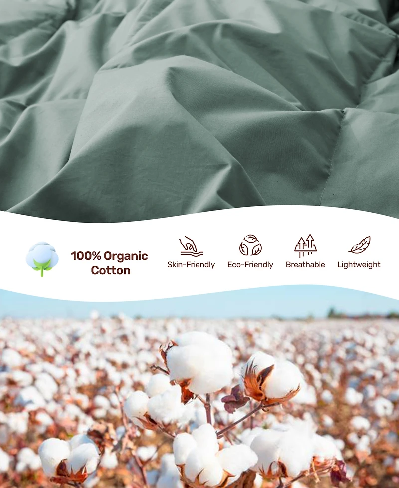 Unikome Cotton Goose Down Feather Fiber Comforter, California King