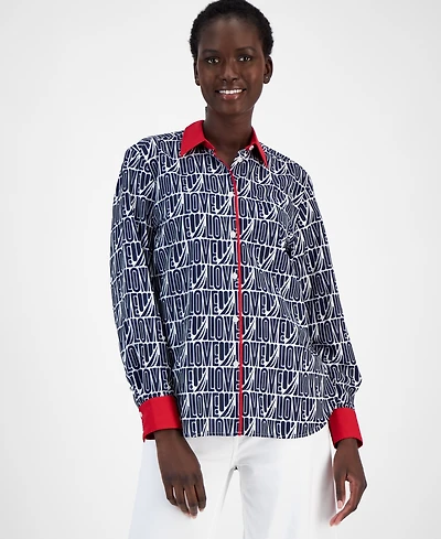 Nautica Jeans Women's Love Boat Printed Shirt