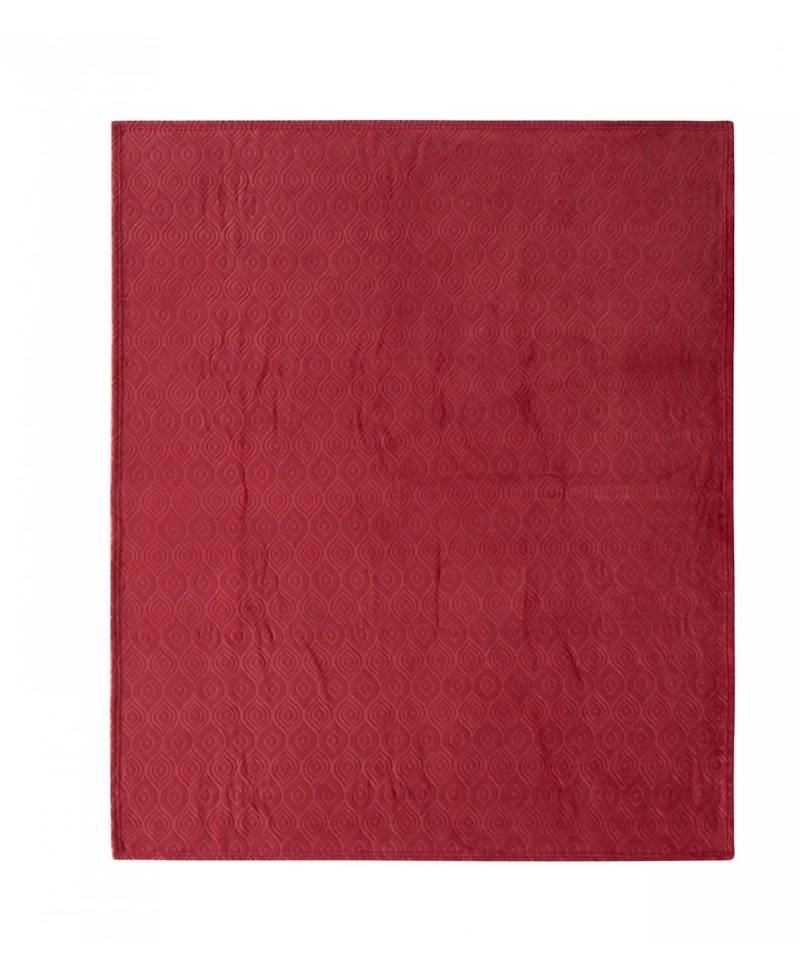 Kate Aurora Ultra Soft & Plush Modern Ogee Fleece Throw Blanket Covers - 50 in. W x 60 L