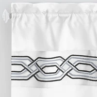 Kate Aurora Pacifico Complete 3 Piece Rod Pocket Embroidered Tier & Valance Kitchen Curtain Set
