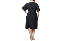 Kiyonna Women's Plus Gia A-Line Midi Dress with Pockets