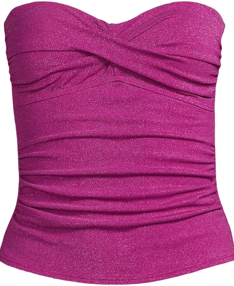 Lands' End Women's Shine Wrap Bandeau Tankini Swimsuit Top