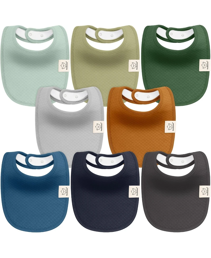 KeaBabies 8pk Quin Baby Bibs for Drooling and Teething, Cotton Drool Bibs, Newborn Baby Boys, Baby Girls Bibs