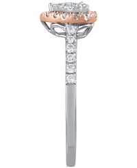 Diamond Heart Cluster Ring (1/2 ct. t.w.) in 14k Rose & White Gold