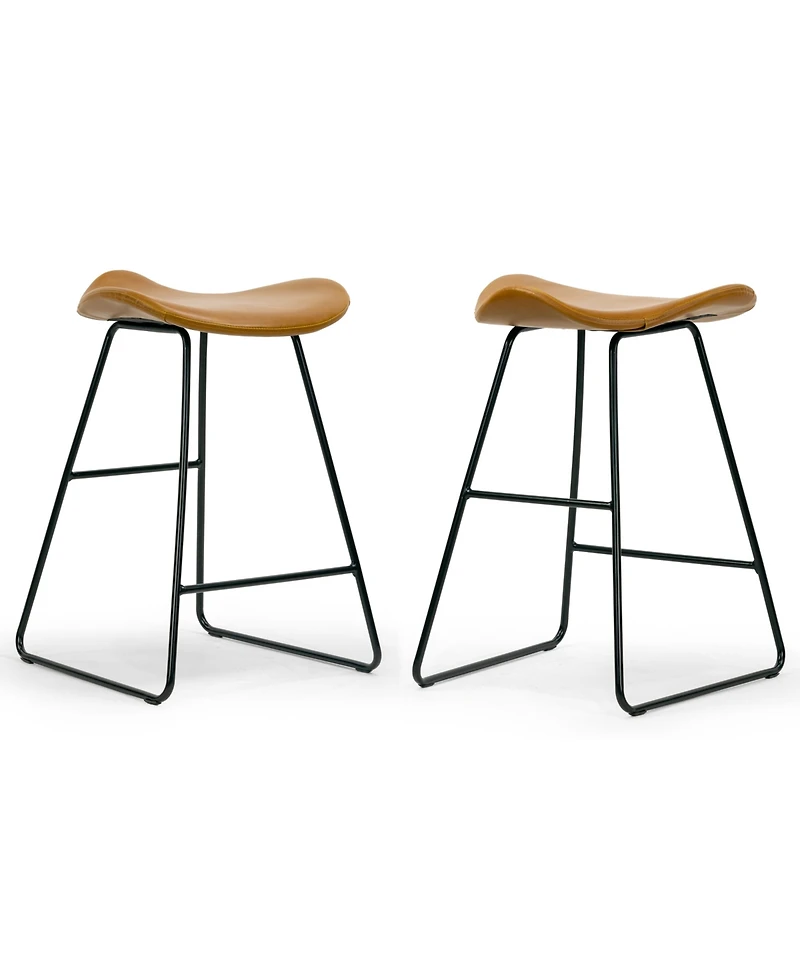 Glamour Home 24" Aoi Polyester, Metal Counter Height Stool