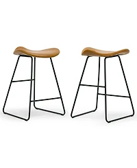 Glamour Home 24" Aoi Polyester, Metal Counter Height Stool