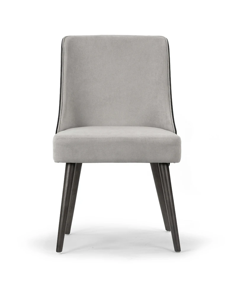 Glamour Home 33.86" Asma Rubberwood, Fabric Dining Chair, Set of 2