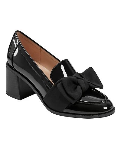 Bandolino Women's Korrar Bow Stacked Block Heel Loafers