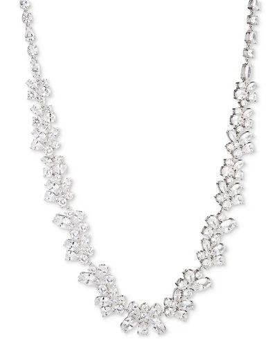 Givenchy Silver-Tone Cubic Zirconia Collar Necklace, 16" + 3" extender