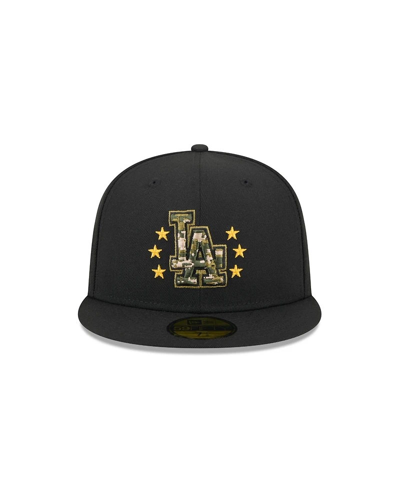 New Era Men's Black Los Angeles Dodgers 2024 Armed Forces Day On-Field 59FIFTY Fitted Hat