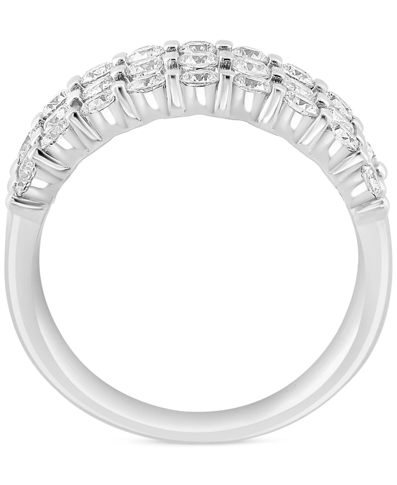 Effy Diamond Three Row Statement Ring (1-1/3 ct. t.w.) in 14k White Gold