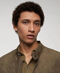 Mango Men's Suede-Effect Zipper Jacket