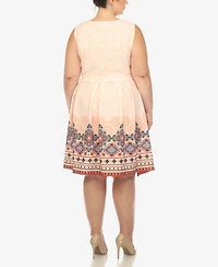 White Mark Plus Fit and Flare Knee Length Dress