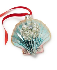 Holiday Lane Seaside Glass Seashell Ornament, Exclusively at Macy's