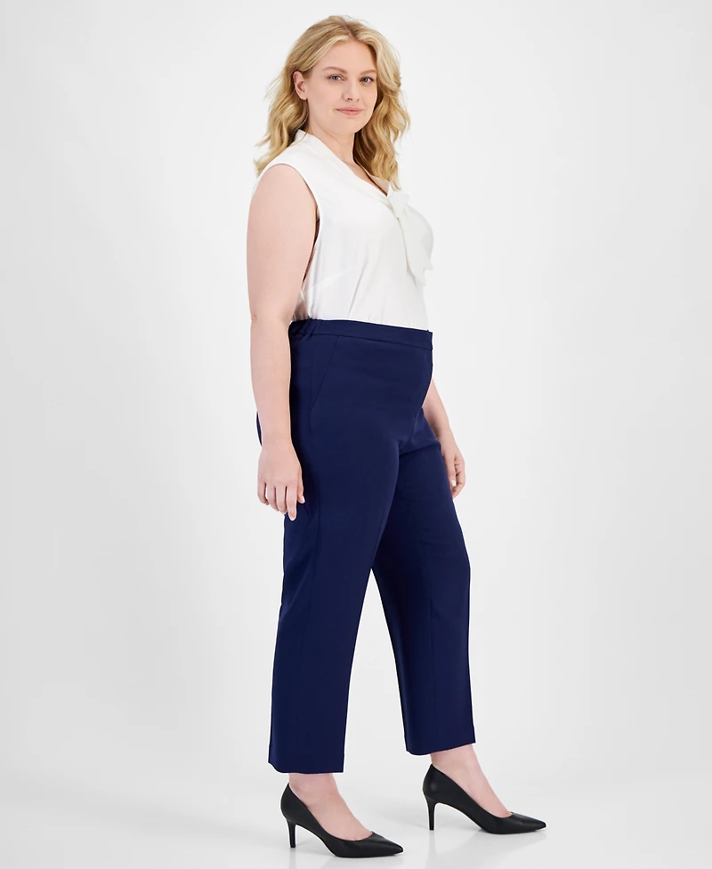 Kasper Plus Straight-Leg Pants