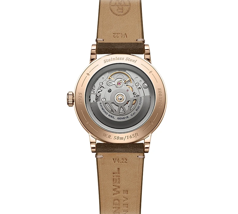 Raymond Weil Men's Swiss Automatic Millesime Brown Leather Strap Watch 40mm