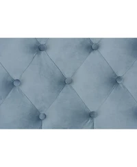 Baxton Studio Benjamin Modern and Contemporary Light Blue Velvet Fabric Upholstered and Dark Brown Finished Wood Twin Size Daybed
