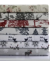 Tribeca Living Holiday Print Heavyweight Flannel Extra Deep Pocket Sheet Set