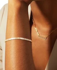 Audrey by Aurate Nano Emerald Color Baguette Bar Pendant Necklace (1 ct. t.w.) Gold Vermeil, 17" (Also White Sapphire Color, Ruby Colo