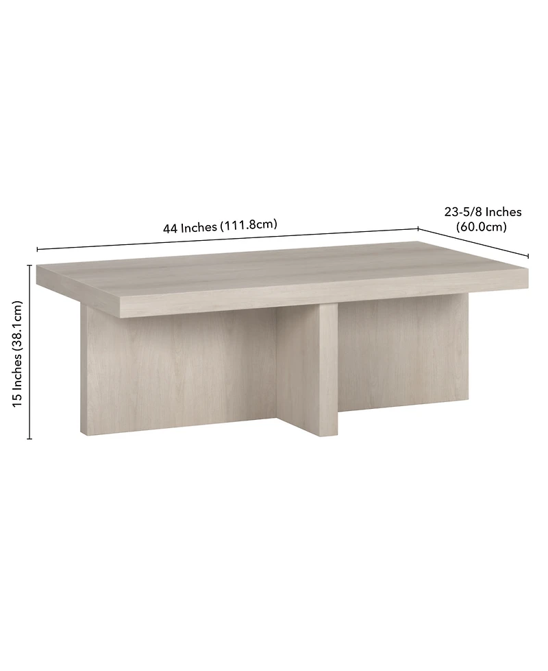 Hudson & Canal Elna 44" Wide Rectangular Coffee Table in Alder White