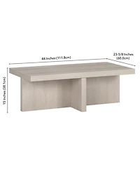Hudson & Canal Elna 44" Wide Rectangular Coffee Table in Alder White