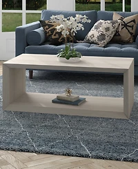 Hudson & Canal Osmond 48" Wide Rectangular Coffee Table in Alder White