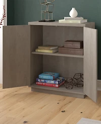 Hudson & Canal Alston 28" Wide Rectangular Accent Cabinet in Antiqued Gray Oak
