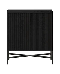 Hudson & Canal Brighton 28" Wide Rectangular Accent Cabinet in Black Grain